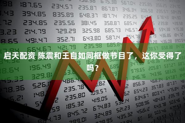 启天配资 陈震和王自如同框做节目了，这你受得了吗？